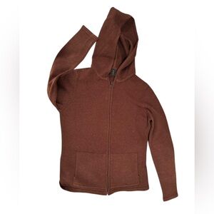Cashmere Brown Hooded Women's Cardigan Sz M